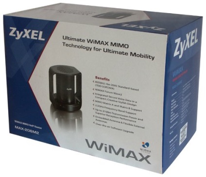 Centrul de internet zyxel max-206m2 cu suport wimax în rețeaua yota