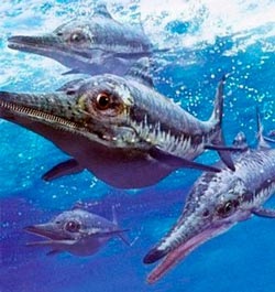 Ichthyosaurus este un dinozaur acvatic