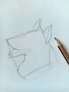 Cum de a desena creion Husky pas cu pas