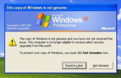 Cum de a face windows xp licențiat