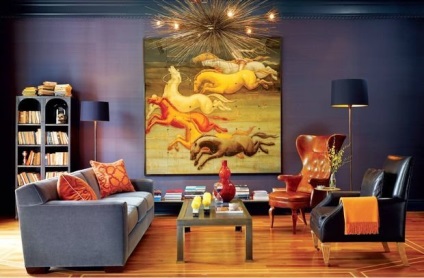 Festmények egy luxus lakás vagy design elem belsejében