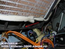 K-putere, radiator cu trei randuri de cupru al încălzitorului la ochi