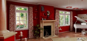 Vörös konyha belsejében - rubin színű