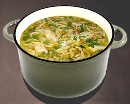 Csirke tészta leves lépésről-lépésre receptet fotóval
