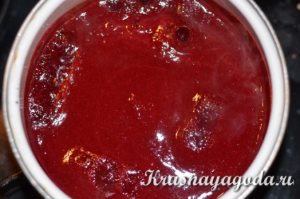 Gyümölcs jelly egy fagyasztott cseresznye recept egy fénykép