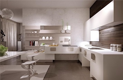 Designul minimalist al bucătăriei