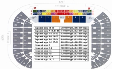 Az új Spartak stadionban a vipboxok minimális bérleti díja 100 ezer euró lesz -