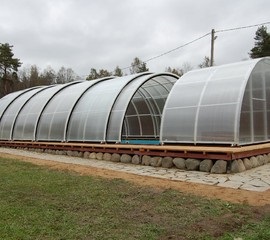 Baldachin pentru piscină, cumpăra un pavilion glisant în Sankt Petersburg