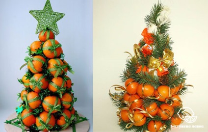 Decoratiuni de Craciun cu portocale si mandarine