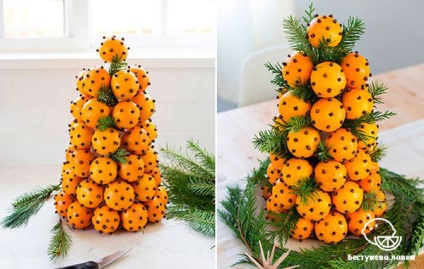 Decoratiuni de Craciun cu portocale si mandarine