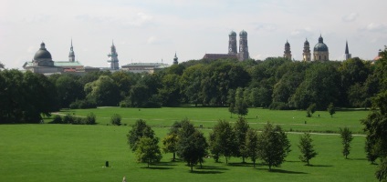 Park angol kert Münchenben (Németország)