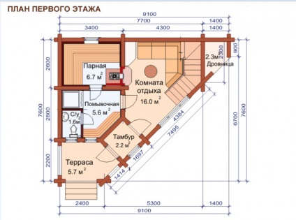 Proiecte de baie pe colț - aspect și aspect al clădirilor