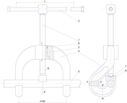 Calculați presa cu șurub manual