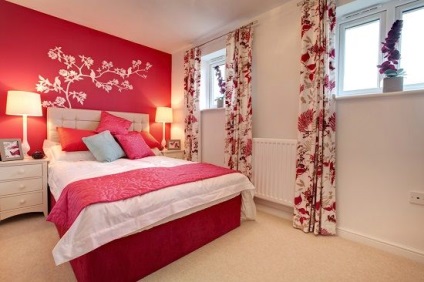 Árnyék kiválasztása egy rózsaszín hálószoba vagy piros, a fotós szobák - egy blog a javítások - könnyű dolog