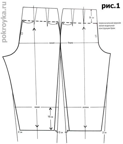 Model de pantaloni scurți cu talie joasă, tăiere și cusătură
