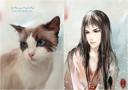 Artistul transformă cu pricepere pisicile domestice în personaje anime, umkra