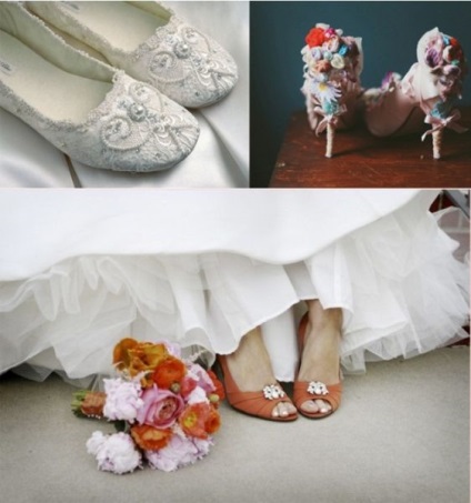 Accesorii de toate tipurile de jartiere si pantofi colorate în imaginea de nunta! Tutuma