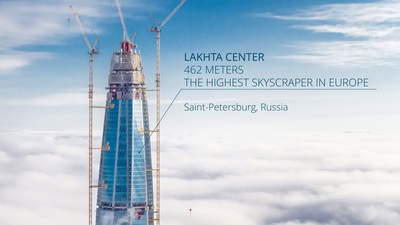 Turnul Gasprom este cea mai înaltă clădire din Sankt Petersburg, Centrul Lakhta este un complex public și de afaceri din
