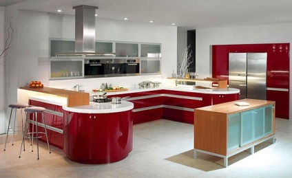 Interior de bucătărie în stil high-tech - cameră master