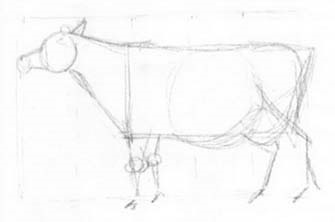 Cum de a desena o vaca in creion pas cu pas
