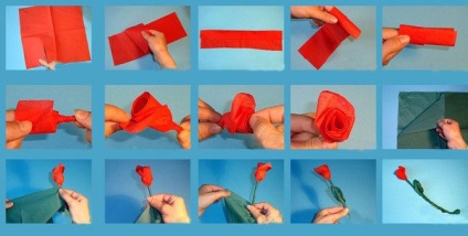 Cum să faci un trandafir dintr-un șervețel cu mâinile Pas cu pas cu fotografii și clipuri video
