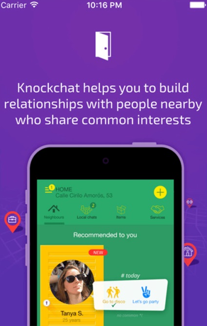 Knockchat »- o aplicație care introduce vecine unul altuia