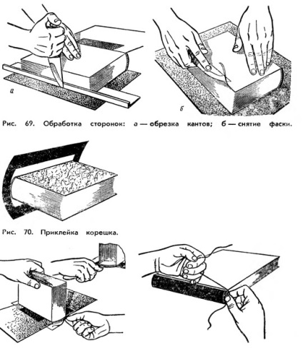 Montarea capacului cărții pe blocul de cărți