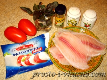 Pește cu mozzarella cu roșii și busuioc