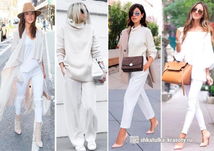 Cu ce ​​sa poarte blugi albi, pantaloni - 190 fotografii, 2017, caseta de frumusete