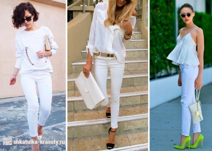 Mire kell viselni fehér farmert, nadrágot - 190 fotó, 2017, szépség doboz