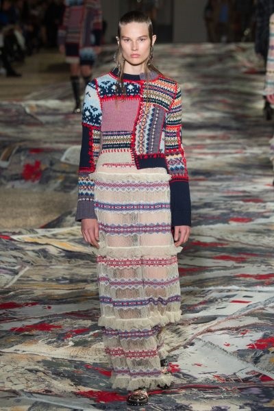 Shetland dantelă și jacquard în colecția de alexander mcqueen primăvara 2017 - de tricotat la modă - tricotat