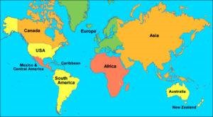 Listă - Țările din Asia și capitalele lor harta politică și fizică