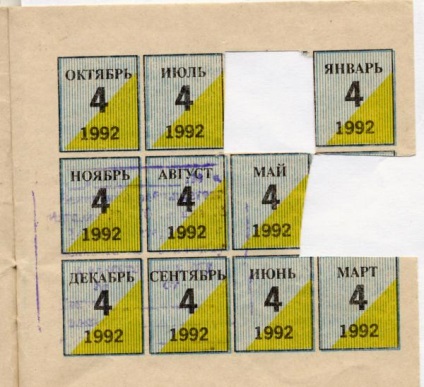 Sistemul de cupoane din URSS la sfârșitul anilor 80, începutul anilor 90 ai secolului trecut