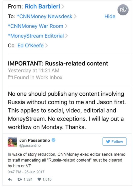Legea timpului - jurnaliștii cnn concediați pentru fals - știri despre Rusia ()
