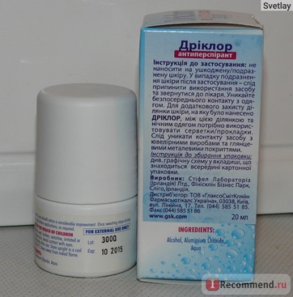 Antiperspirant driclor - acțiune în timpul nopții - 