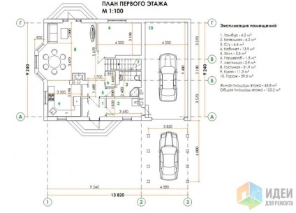 Interiorul unei case particulare cu o fotografie de la mansardă și planurile de planificare, idei pentru renovare