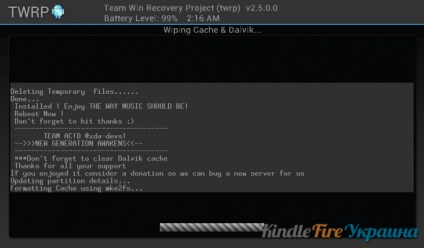 Cum se actualizează (instalează) firmware-ul pe foc Kindle 1st cu twrp