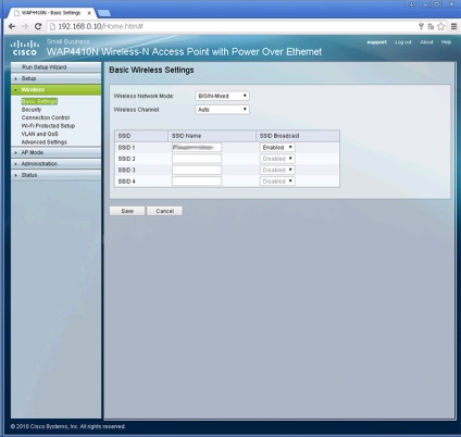 Setările pentru punctul de acces WAP4410n de la Cisco