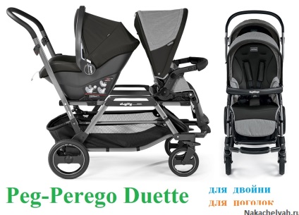 Peg perego duette (peg-perego duet) az ikrek és a nyaralók babakocsijának áttekintése