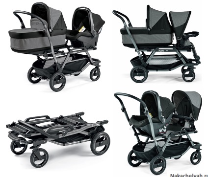 Peg perego duette (peg-perego duet) prezentare generală a căruciorului pentru gemeni și pentru cabane