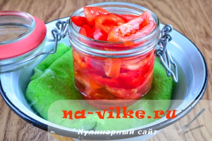 Tomate felii cu piper bulgară pentru iarna - rețetă pentru gustări