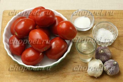 Tomate cu usturoi pentru iarnă 