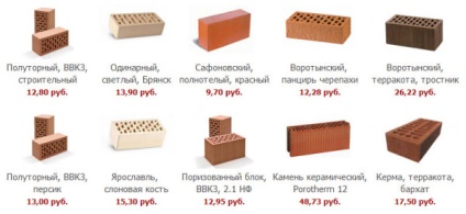 Üreges téglák - a szerelési kézikönyv méretei, a kerámia súlya és méretei