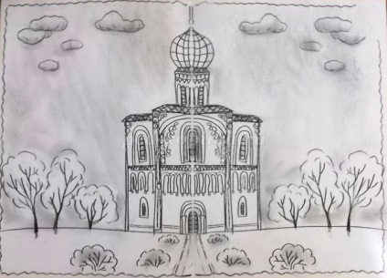 Desenați un creion în etape biserică - cum să desenați în etape o acoperire  a bisericii într-