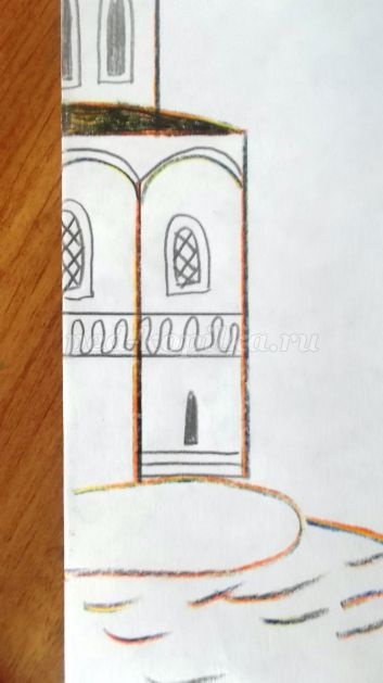 Desenați un creion în etape biserică - cum să desenați în etape o acoperire a bisericii într-un creion de unghii