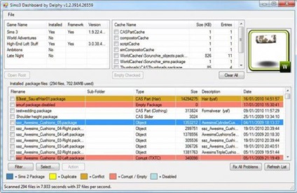 Tabloul de bord Sims 3 (verificarea și fixarea fișierelor