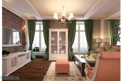 Idee proaspătă a unui interior în engleză într-un apartament