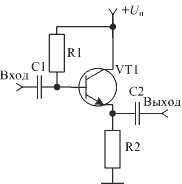A tranzisztor közös kollektorral történő bekapcsolási sémája