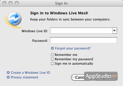 Windows live mesh pe un mac dacă are sens să folosească aplicația appstudio