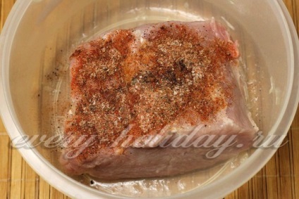 Carne de porc coapta cu sos de rosii salsa